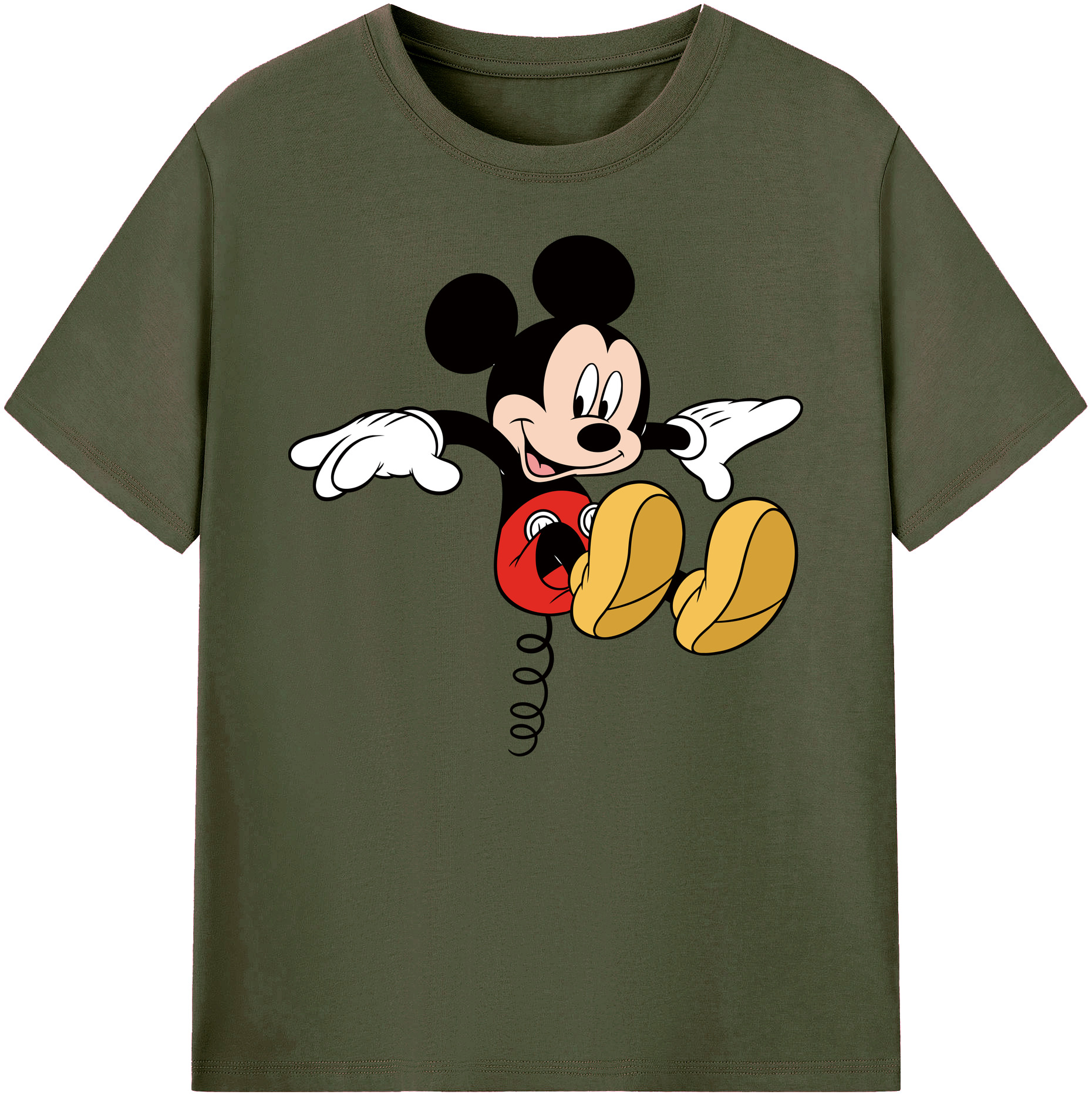 ミッキーマウス Mickey Mouse 綿100％ メンズ半袖Tシャツ｜肌触りやわらか＆通気性